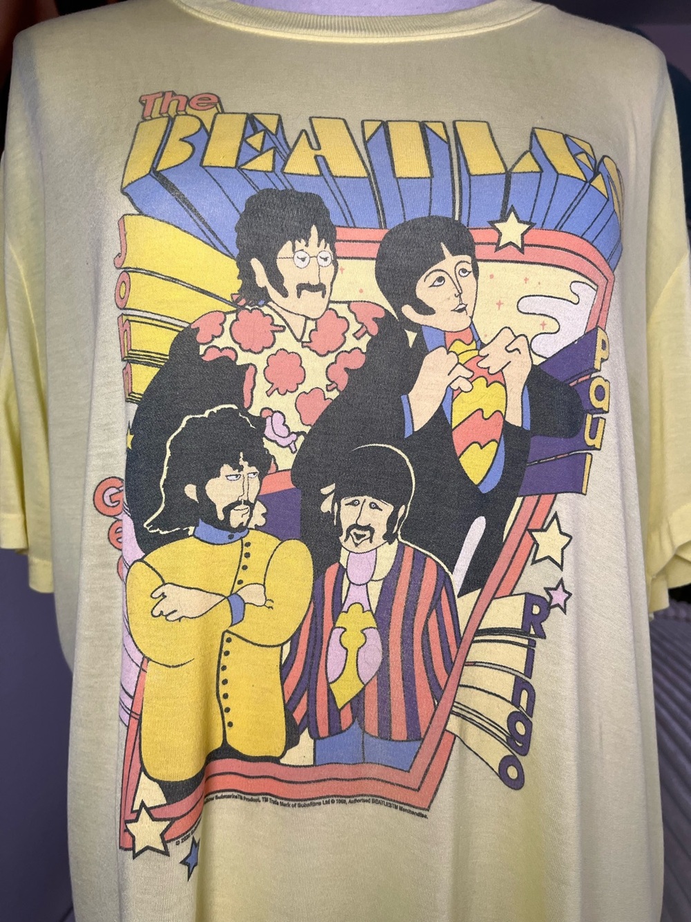 Junk Food Women’s The Beatles Yellow Graphic T-Shirt Modal Size Large NWOT - Picture 5 of 11